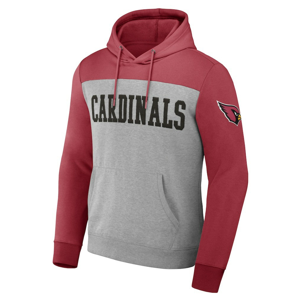 Arizona Cardinals NFL x Darius Rucker Collection Color Blocked Pullover Hoodie Heather Gray