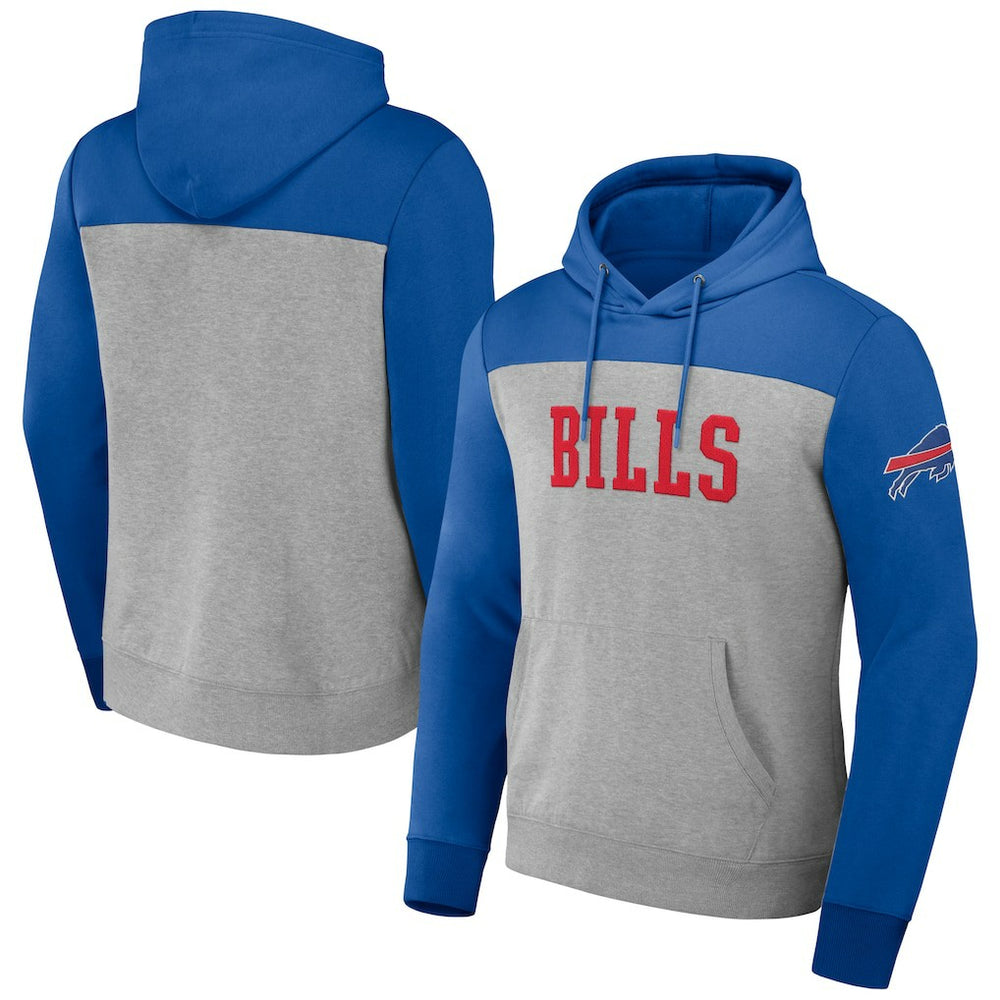 Buffalo Bills NFL x Darius Rucker Collection Color Blocked Pullover Hoodie Heather Gray