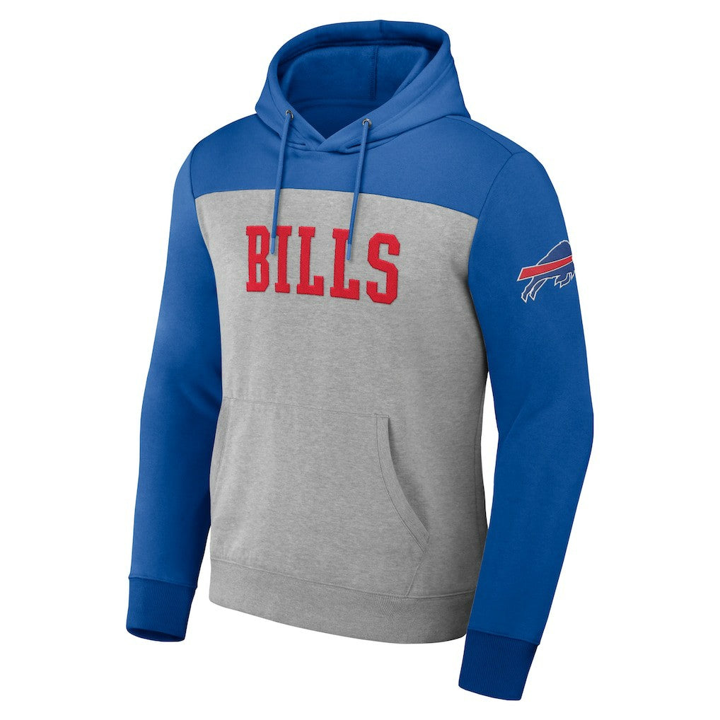 Buffalo Bills NFL x Darius Rucker Collection Color Blocked Pullover Hoodie Heather Gray