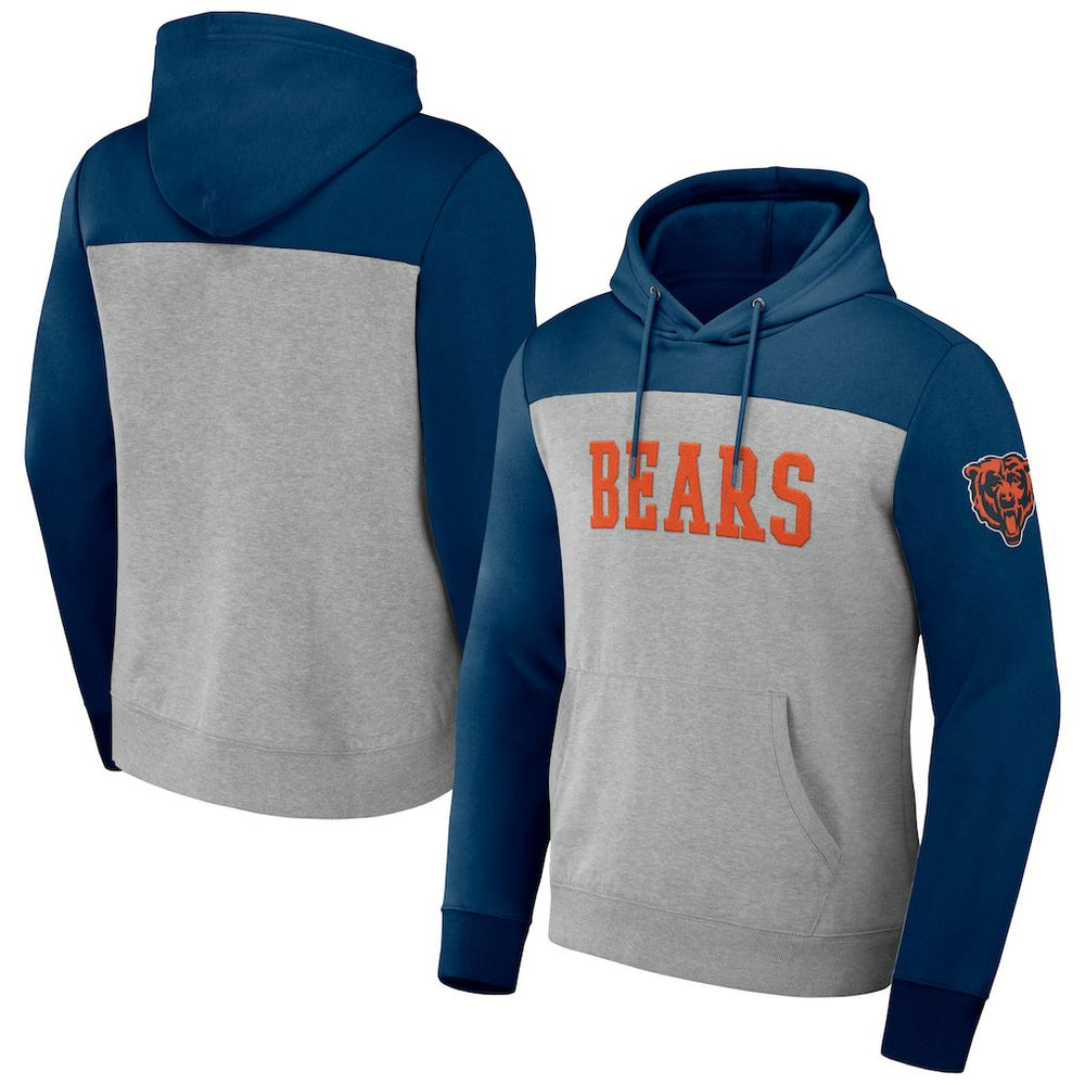 Chicago Bears NFL x Darius Rucker Collection Color Blocked Pullover Hoodie Heather Gray
