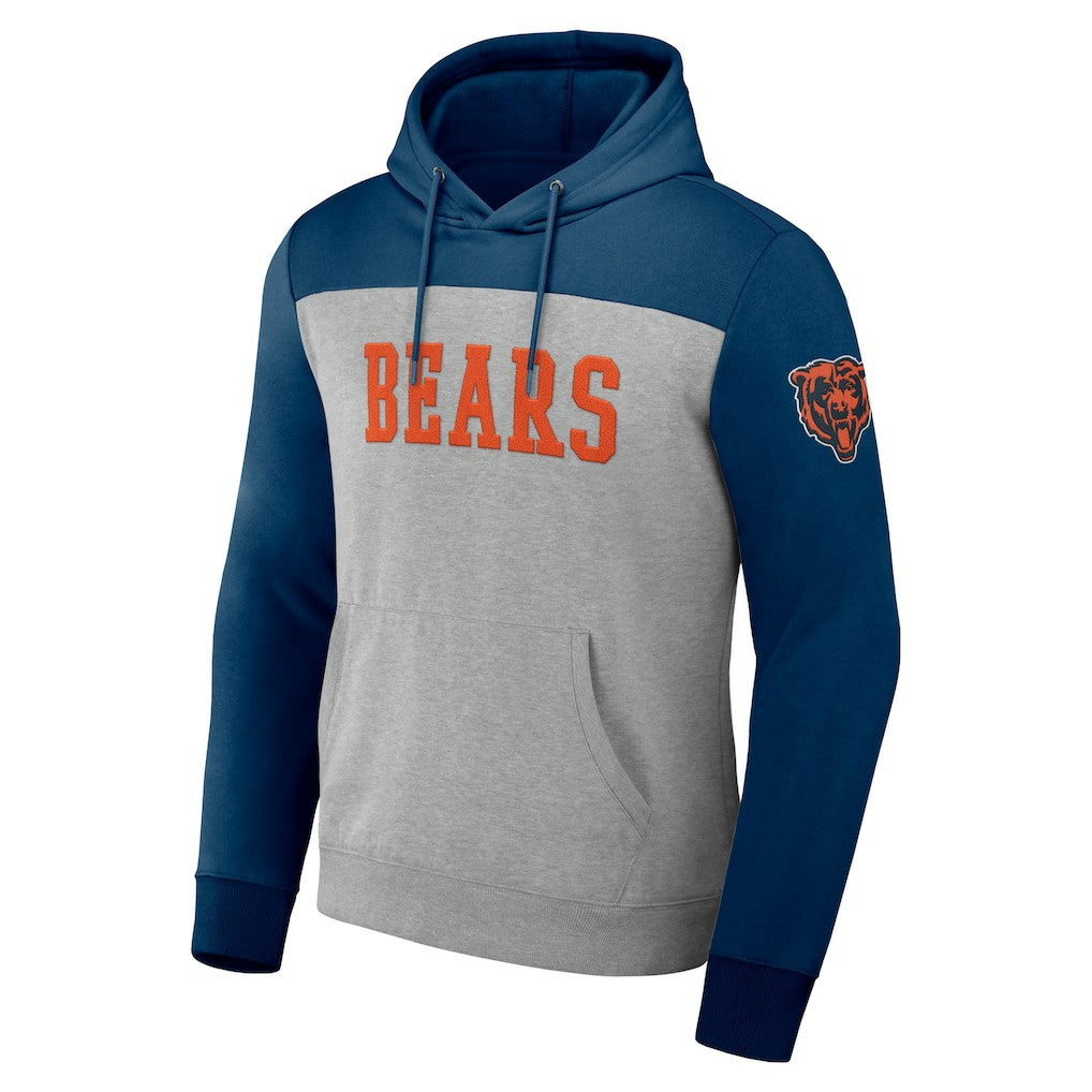 Chicago Bears NFL x Darius Rucker Collection Color Blocked Pullover Hoodie Heather Gray