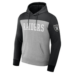 Las Vegas Raiders NFL x Darius Rucker Collection Color Blocked Pullover Hoodie Heather Gray