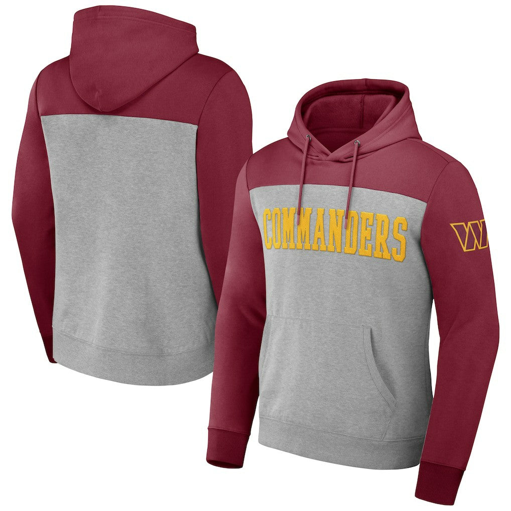 Washington Commanders NFL x Darius Rucker Collection Color Blocked Pullover Hoodie Heather Gray