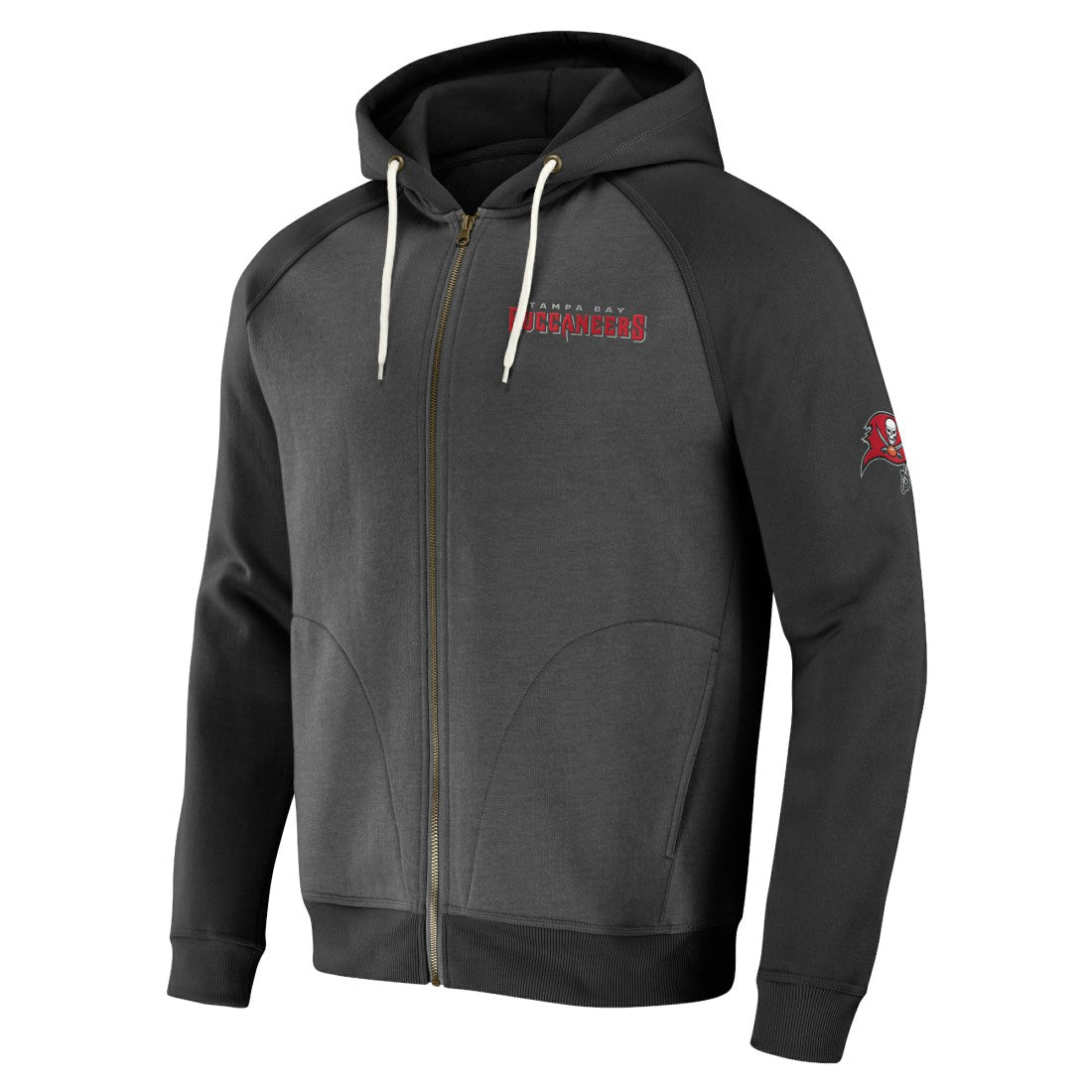 Tampa Bay Buccaneers NFL x Darius Rucker Collection Raglan Full-Zip Hoodie Pewter