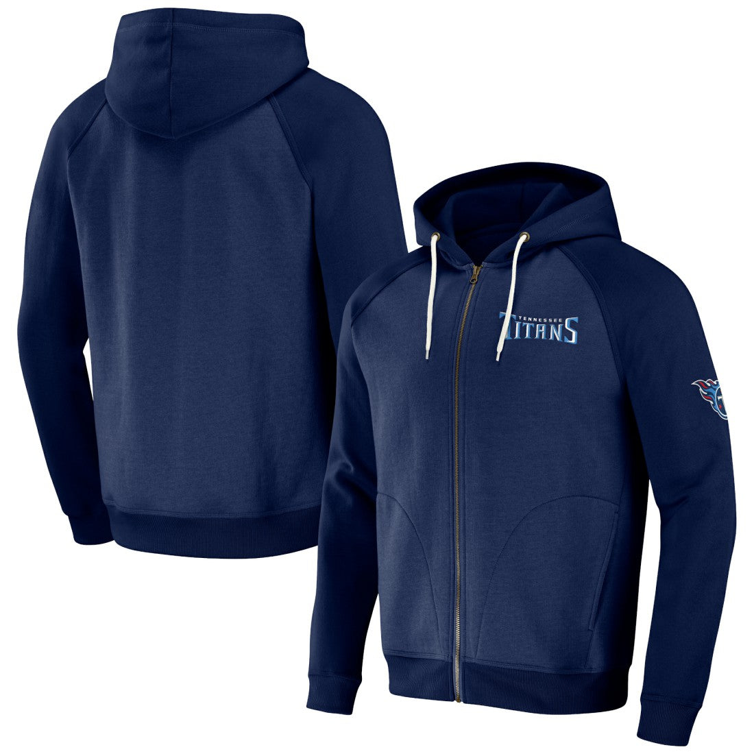 Tennessee Titans NFL x Darius Rucker Collection Raglan Full-Zip Hoodie Navy