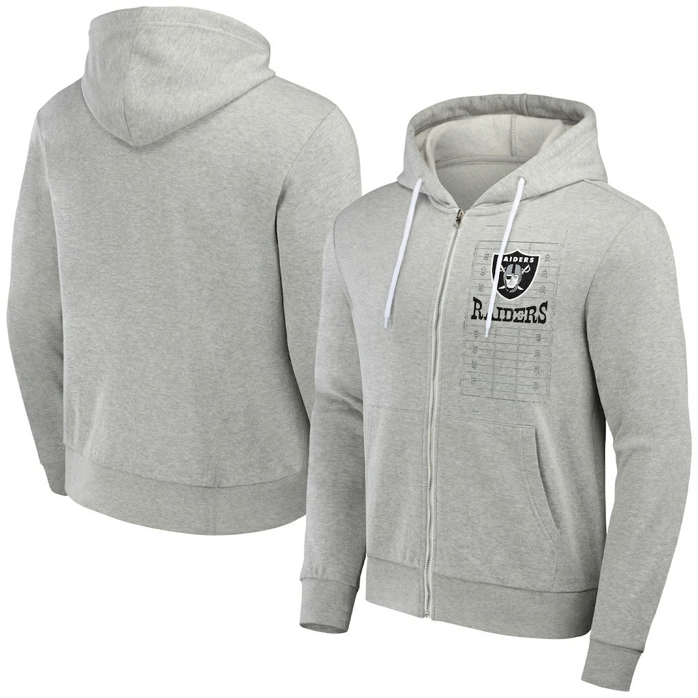 Las Vegas Raiders NFL x Darius Rucker Collection Domestic Full-Zip Hoodie Heather Gray