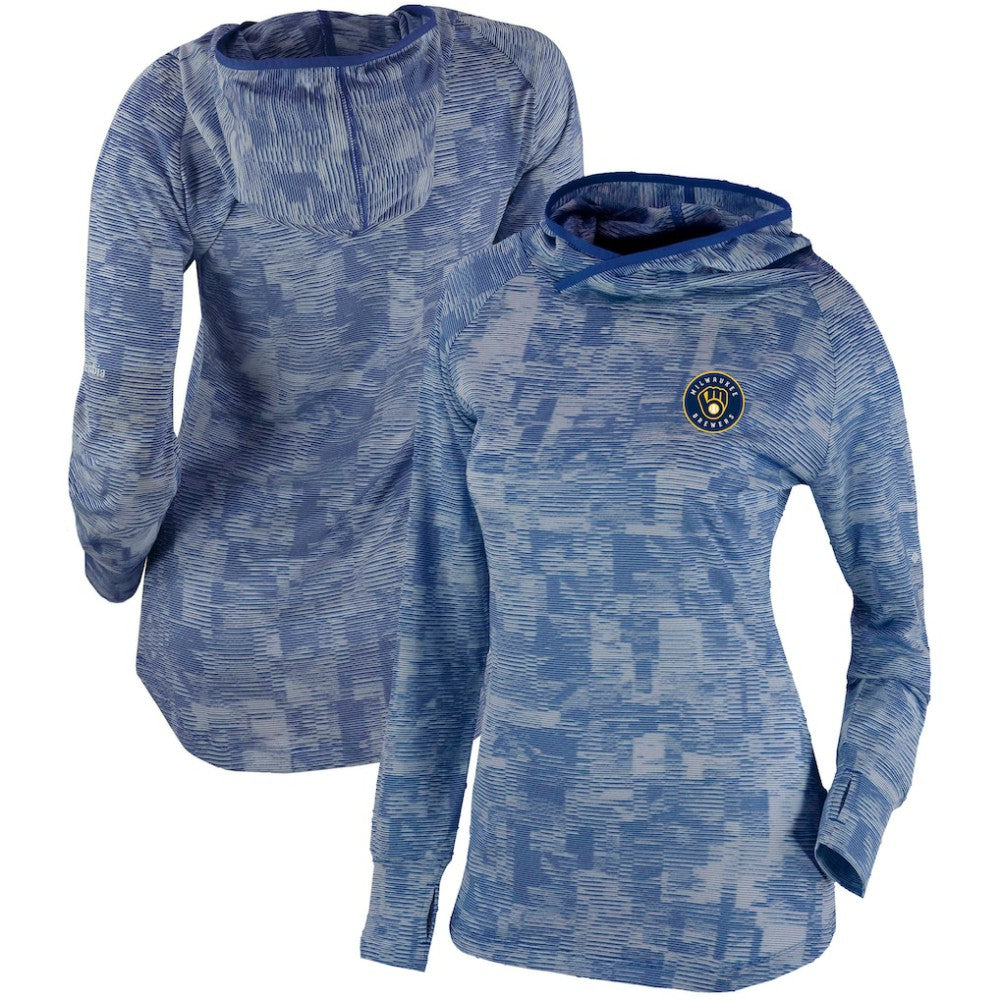 Milwaukee Brewers Columbia Women's Omni-Wick Sunday Ball Pullover Hoodie - Navy Hoodies