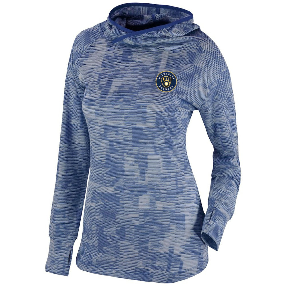 Milwaukee Brewers Columbia Women's Omni-Wick Sunday Ball Pullover Hoodie - Navy Hoodies