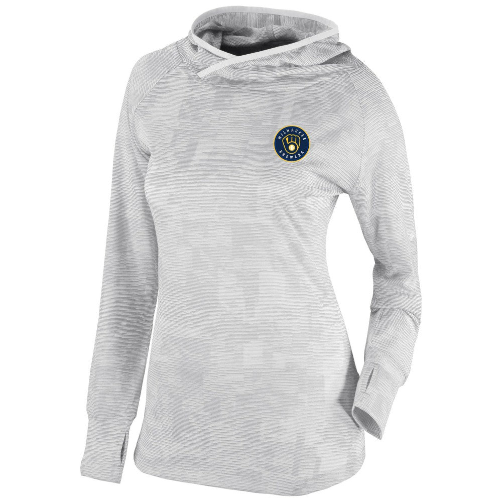 Milwaukee Brewers Columbia Women's Omni-Wick Sunday Ball Pullover Hoodie - White Hoodies