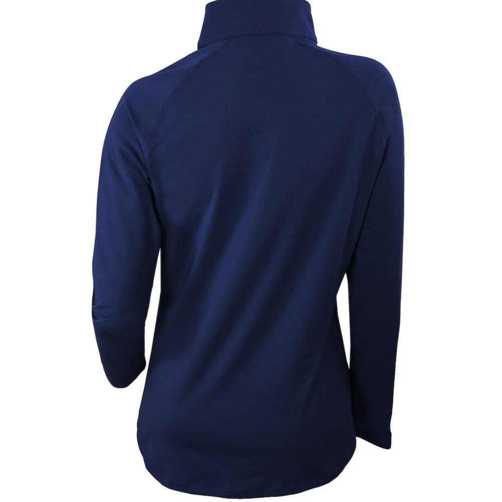 Atlanta Braves Columbia Women's Omni-Wick Outward Nine Quarter-Zip Pullover Top - Navy Pullover
