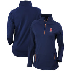 Boston Red Sox Columbia Women's Omni-Wick Outward Nine Quarter-Zip Pullover Top - Navy Pullover