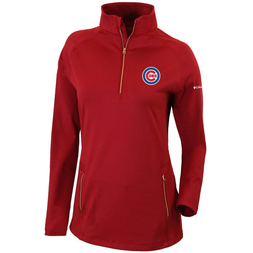 Chicago Cubs Columbia Women's Omni-Wick Outward Nine Quarter-Zip Pullover Top - Red Pullover