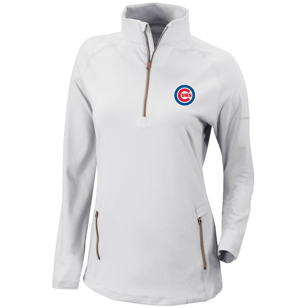 Chicago Cubs Columbia Women's Omni-Wick Outward Nine Quarter-Zip Pullover Top - White Pullover