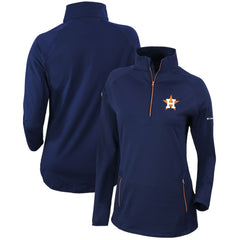 Houston Astros Columbia Women's Omni-Wick Outward Nine Quarter-Zip Pullover Top - Navy Pullover