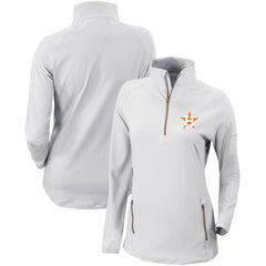 Houston Astros Columbia Women's Omni-Wick Outward Nine Quarter-Zip Pullover Top - White Pullover