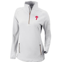 Philadelphia Phillies Columbia Women's Omni-Wick Outward Nine Quarter-Zip Pullover Top - White Pullover