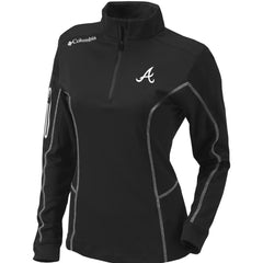 Atlanta Braves Columbia Women's Omni-Wick Shotgun Quarter-Zip Pullover Top - Black Pullover