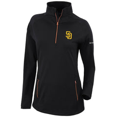 San Diego Padres Columbia Women's Omni-Wick Outward Nine Quarter-Zip Pullover Top - Black Pullover
