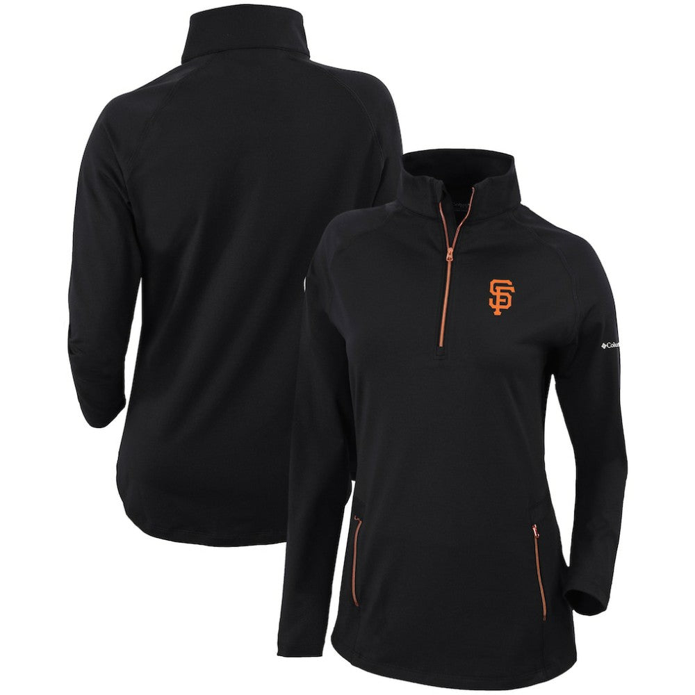 San Francisco Giants Columbia Women's Omni-Wick Outward Nine Quarter-Zip Pullover Top - Black Pullover