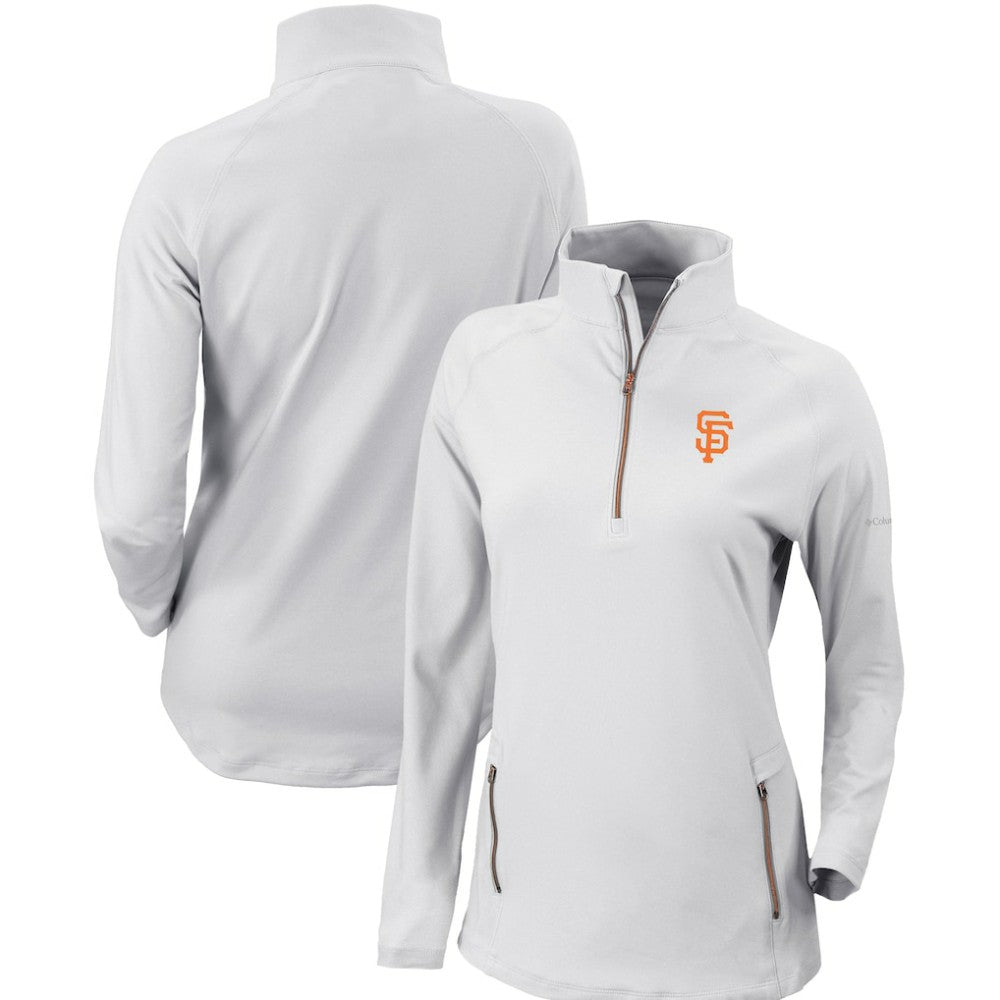 San Francisco Giants Columbia Women's Omni-Wick Outward Nine Quarter-Zip Pullover Top - White Pullover