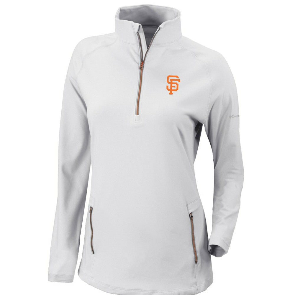 San Francisco Giants Columbia Women's Omni-Wick Outward Nine Quarter-Zip Pullover Top - White Pullover
