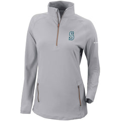 Seattle Mariners Columbia Women's Omni-Wick Outward Nine Quarter-Zip Pullover Top - Gray Pullover