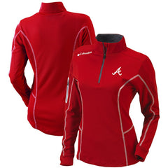 Atlanta Braves Columbia Women's Omni-Wick Shotgun Quarter-Zip Pullover Top - Red Pullover