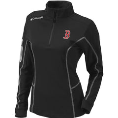 Boston Red Sox Columbia Women's Omni-Wick Shotgun Quarter-Zip Pullover Top - Black Pullover