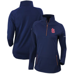 St. Louis Cardinals Columbia Women's Omni-Wick Outward Nine Quarter-Zip Pullover Top - Navy Pullover