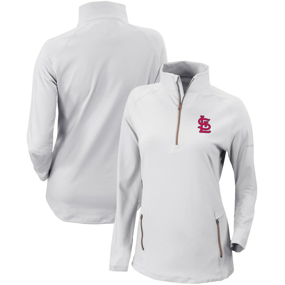 St. Louis Cardinals Columbia Women's Omni-Wick Outward Nine Quarter-Zip Pullover Top - White Pullover