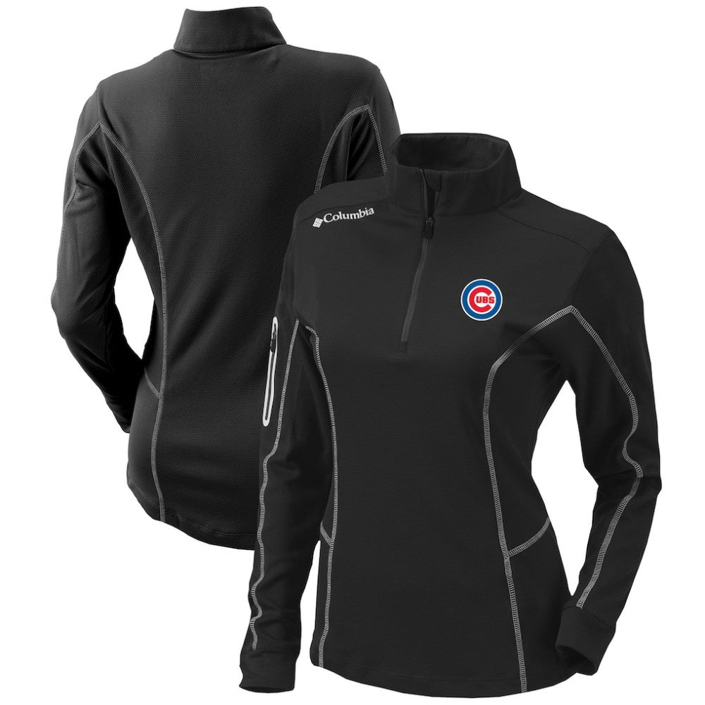 Chicago Cubs Columbia Women's Omni-Wick Shotgun Quarter-Zip Pullover Top - Black Pullover