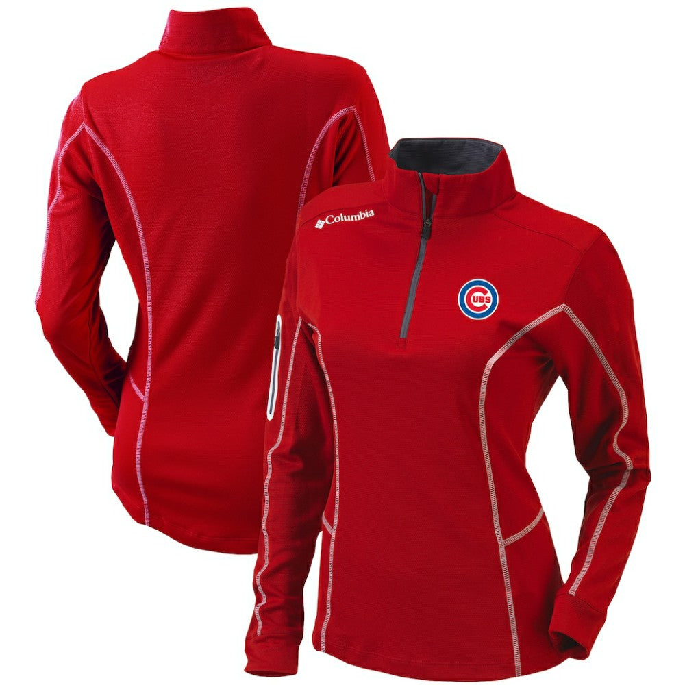 Chicago Cubs Columbia Women's Omni-Wick Shotgun Quarter-Zip Pullover Top - Red Pullover
