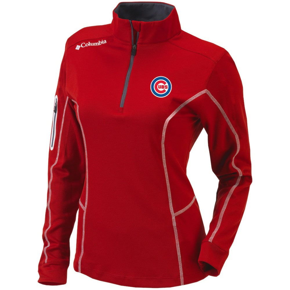 Chicago Cubs Columbia Women's Omni-Wick Shotgun Quarter-Zip Pullover Top - Red Pullover