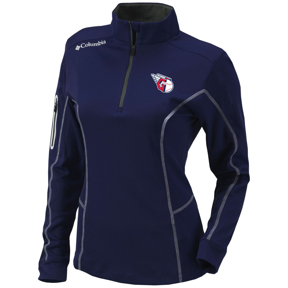 Cleveland Guardians Columbia Women's Omni-Wick Shotgun Quarter-Zip Pullover Top - Navy Pullover