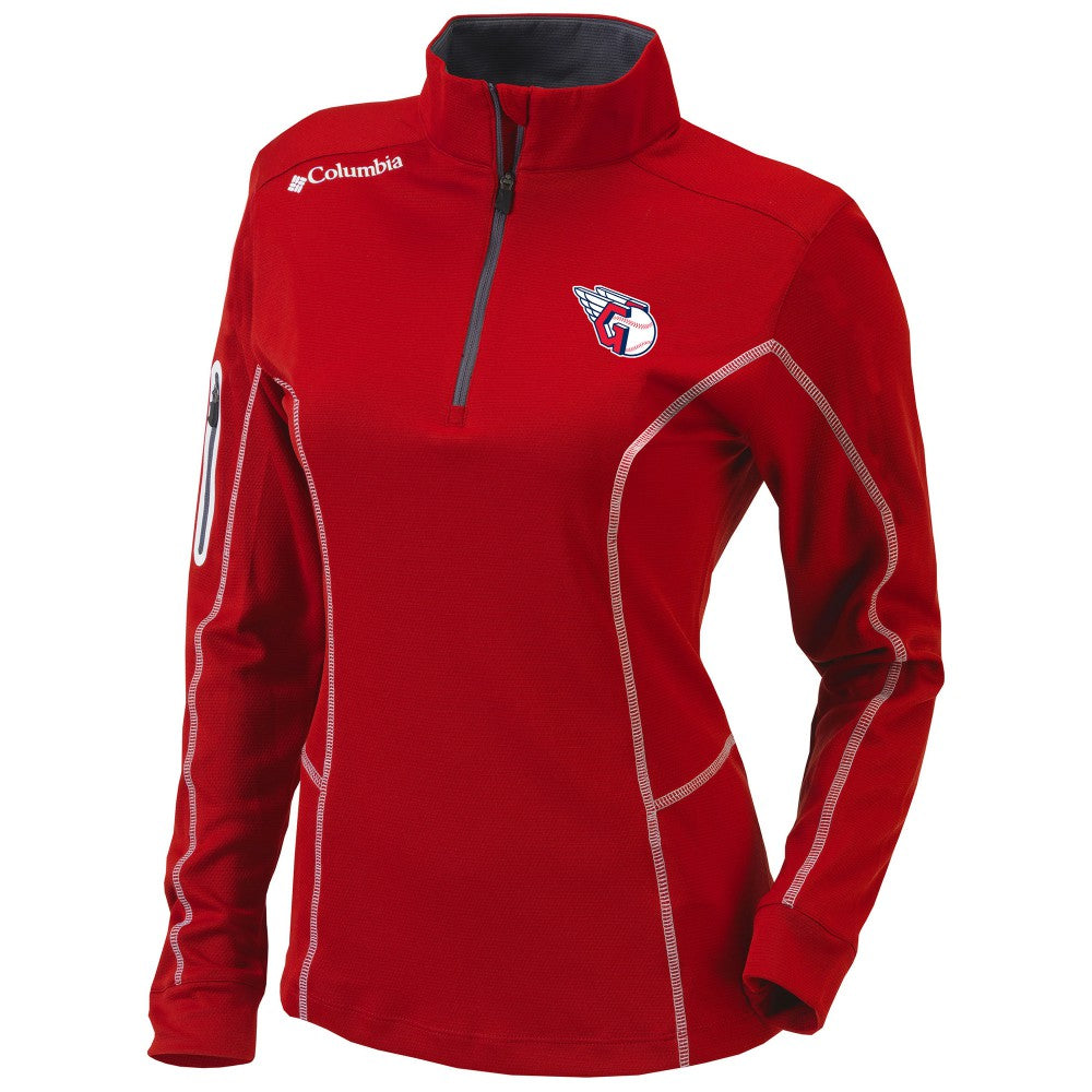 Cleveland Guardians Columbia Women's Omni-Wick Shotgun Quarter-Zip Pullover Top - Red Pullover