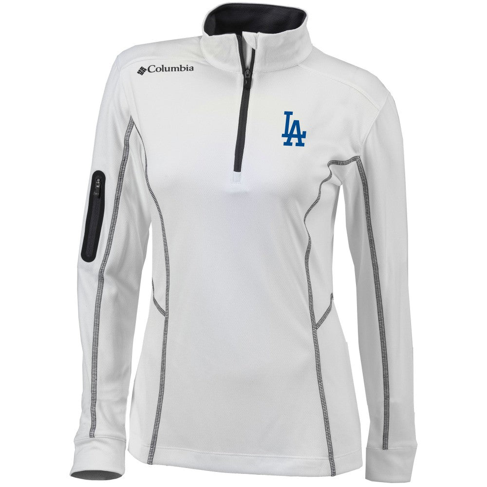 Los Angeles Dodgers Columbia Women's Omni-Wick Shotgun Quarter-Zip Pullover Top - White Pullover