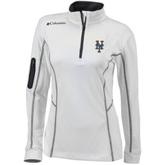 New York Mets Columbia Women's Omni-Wick Shotgun Quarter-Zip Pullover Top - White Pullover