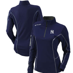 New York Yankees Columbia Women's Omni-Wick Shotgun Quarter-Zip Pullover Top - Navy Pullover
