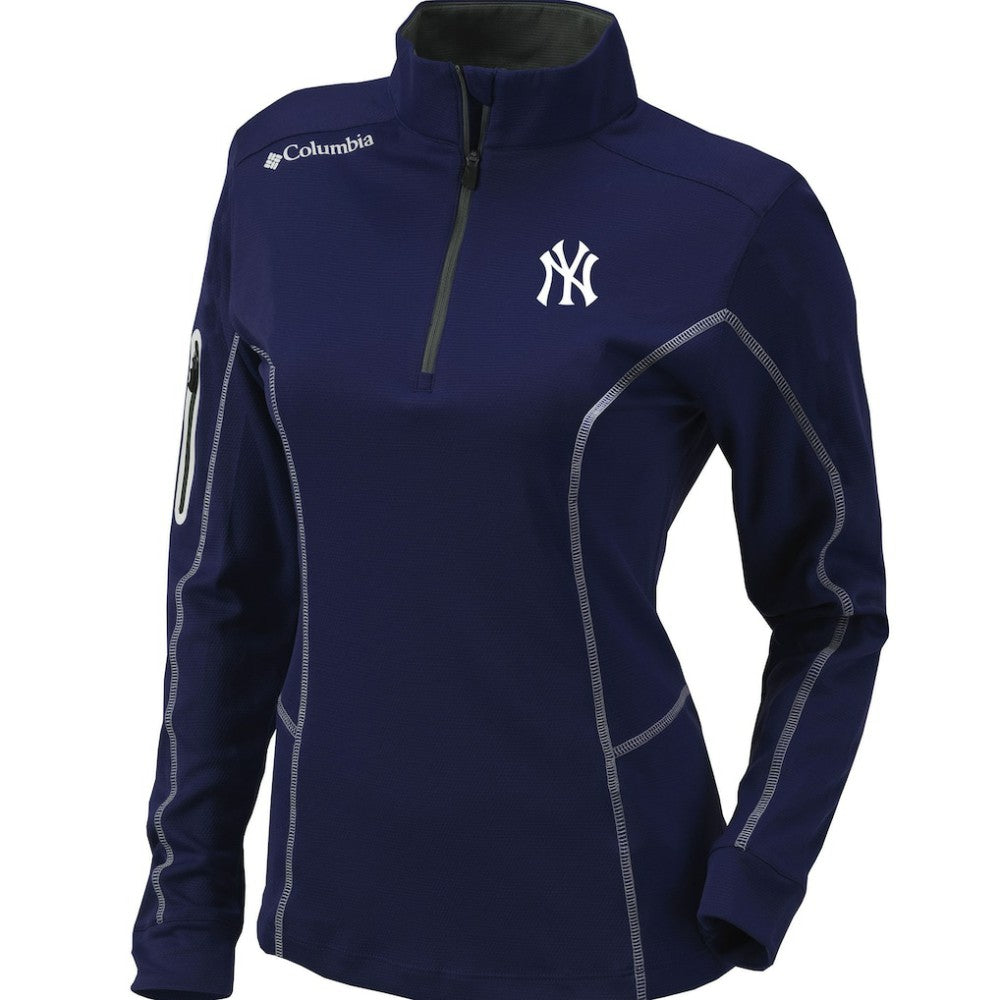 New York Yankees Columbia Women's Omni-Wick Shotgun Quarter-Zip Pullover Top - Navy Pullover