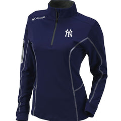 New York Yankees Columbia Women's Omni-Wick Shotgun Quarter-Zip Pullover Top - Navy Pullover