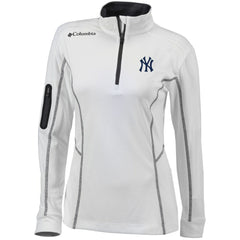 New York Yankees Columbia Women's Omni-Wick Shotgun Quarter-Zip Pullover Top - White Pullover