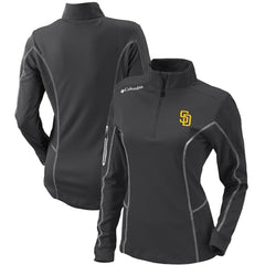 San Diego Padres Columbia Women's Omni-Wick Shotgun Quarter-Zip Pullover Top - Charcoal Pullover