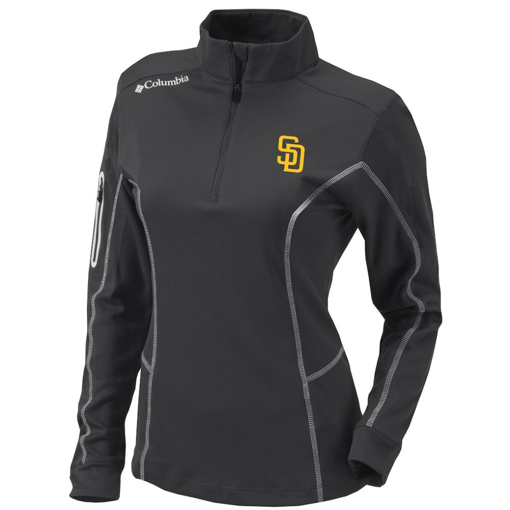 San Diego Padres Columbia Women's Omni-Wick Shotgun Quarter-Zip Pullover Top - Charcoal Pullover