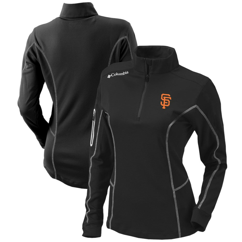 San Francisco Giants Columbia Women's Omni-Wick Shotgun Quarter-Zip Pullover Top - Black Pullover