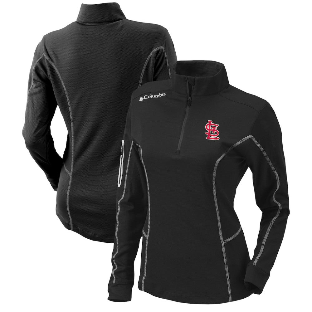 St. Louis Cardinals Columbia Women's Omni-Wick Shotgun Quarter-Zip Pullover Top - Black Pullover