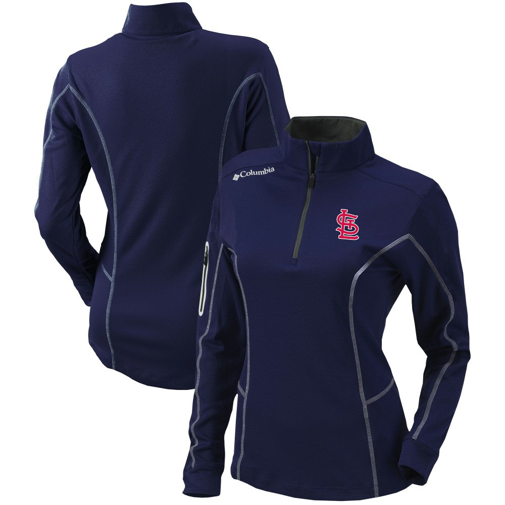 St. Louis Cardinals Columbia Women's Omni-Wick Shotgun Quarter-Zip Pullover Top - Navy Pullover
