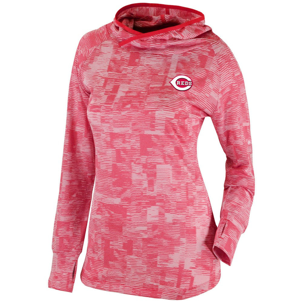 Cincinnati Reds Columbia Women's Omni-Wick Sunday Ball Pullover Hoodie - Red Hoodies