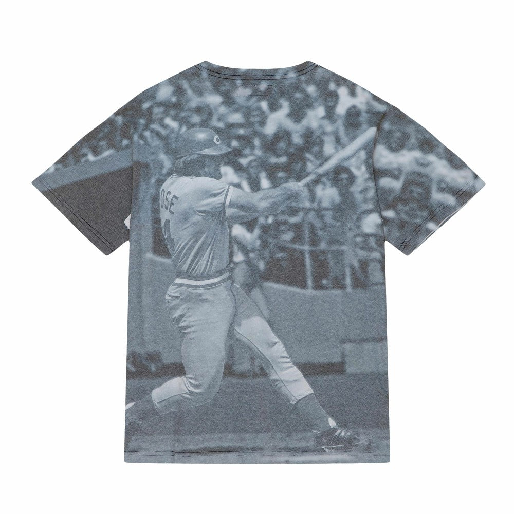 Pete Rose Cincinnati Reds Mitchell & Ness Cooperstown Collection Highlight Sublimated Player Graphic T-Shirt T-shirts