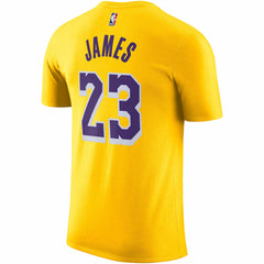 LeBron James Los Angeles Lakers Icon 2022/23 Name & Number T-Shirt Gold