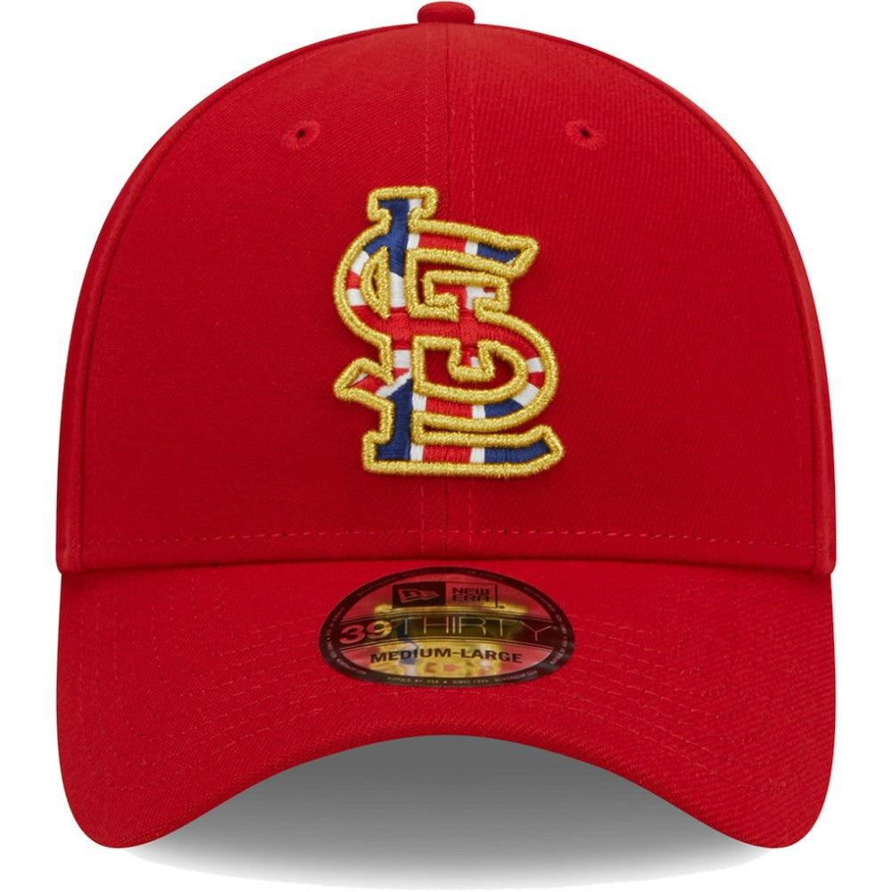 St. Louis Cardinals New Era 2023 MLB World Tour: London Series Flag Fill 39THIRTY Flex Hat - Red Hats